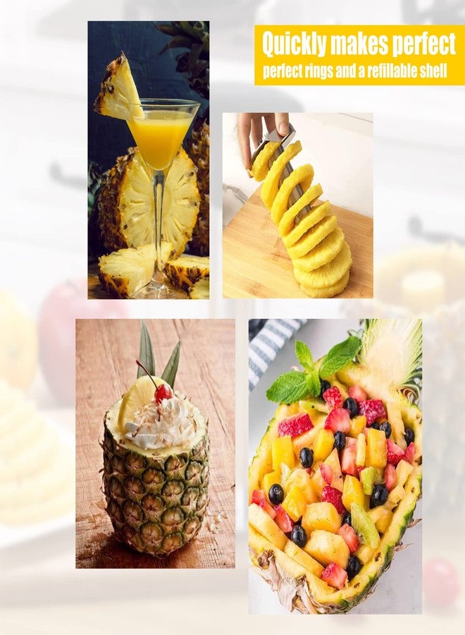 BINGBING Pineapple Corer Slicer Stainless Steel Fruit Pineapple Peeler Cutter for Easy Core Removal Remover Tool with Detachable Handle - Image 4